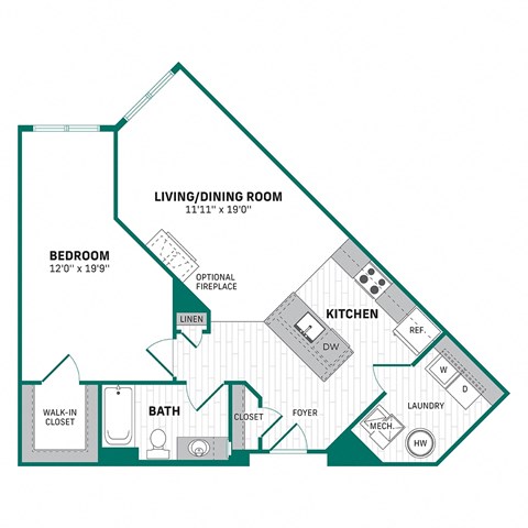 bedroom floor plan | luxury apartments in towson md | the mille brookhaven apartment